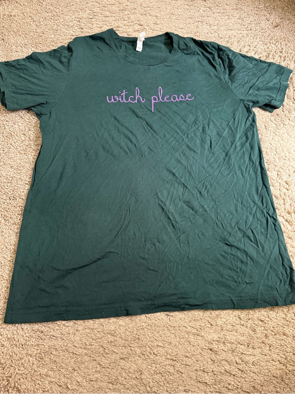 Chic Soul Forest Dark Green ‘Witch Please’ Halloween Graphic Tee Shirt - size XL